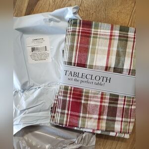 Plaid Tablecloth in Holiday Colors
